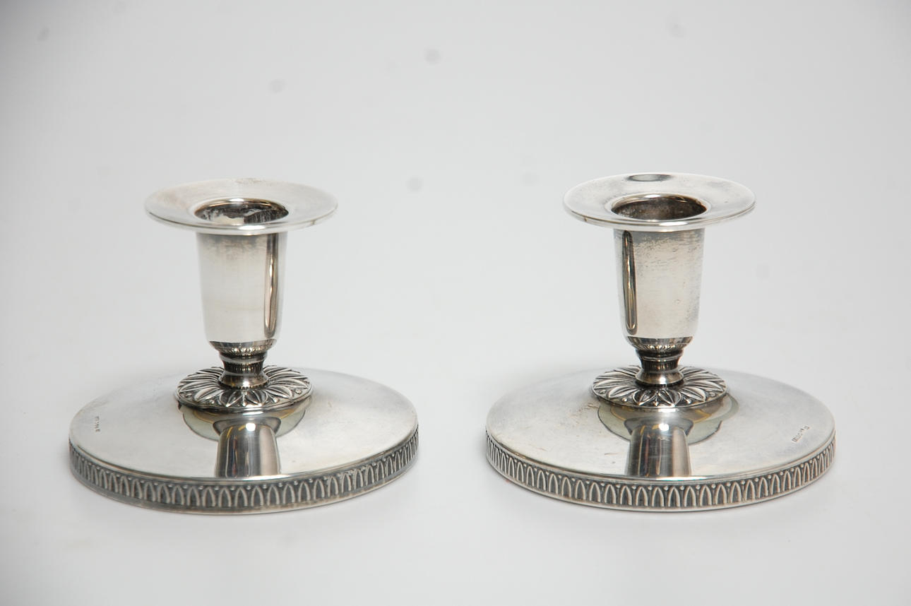 LJUSSTAKAR , 1 par, silver stämplade1965.