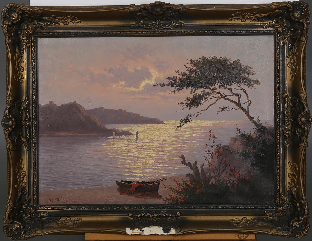 OIDENTIFIERAD KONSTNÄR. Kustlandskap, olja på duk, signerad FR Mårtens.