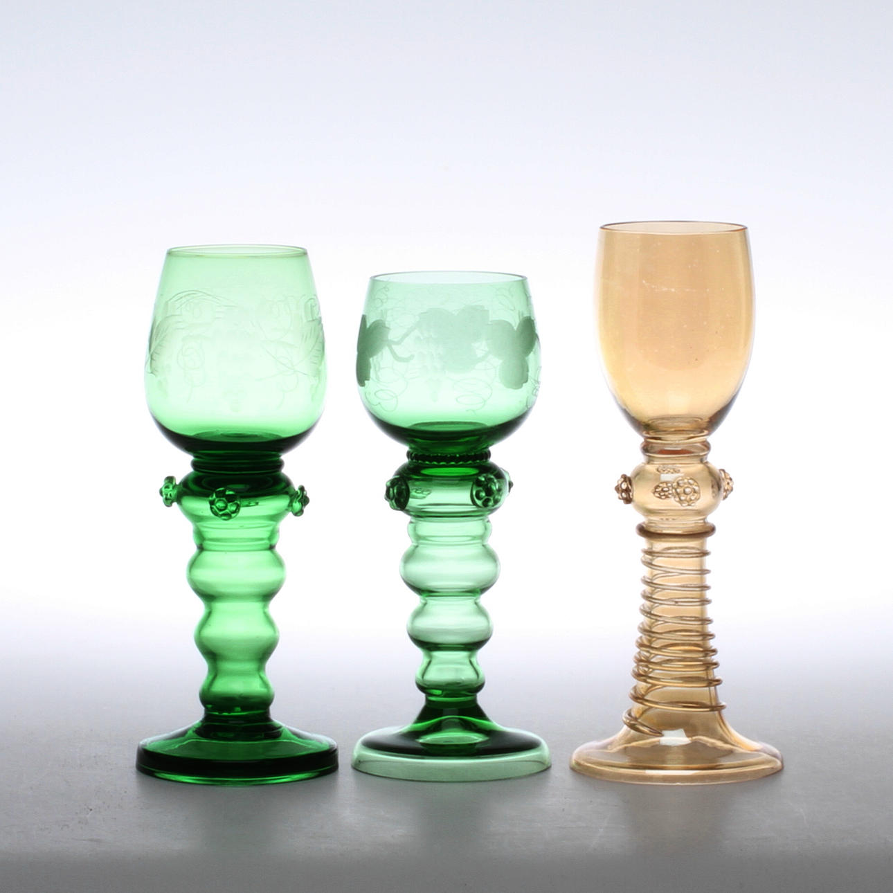 REMMARE, 10+6+5 st, glas, olika modeller, 1900-talets andra hälft.