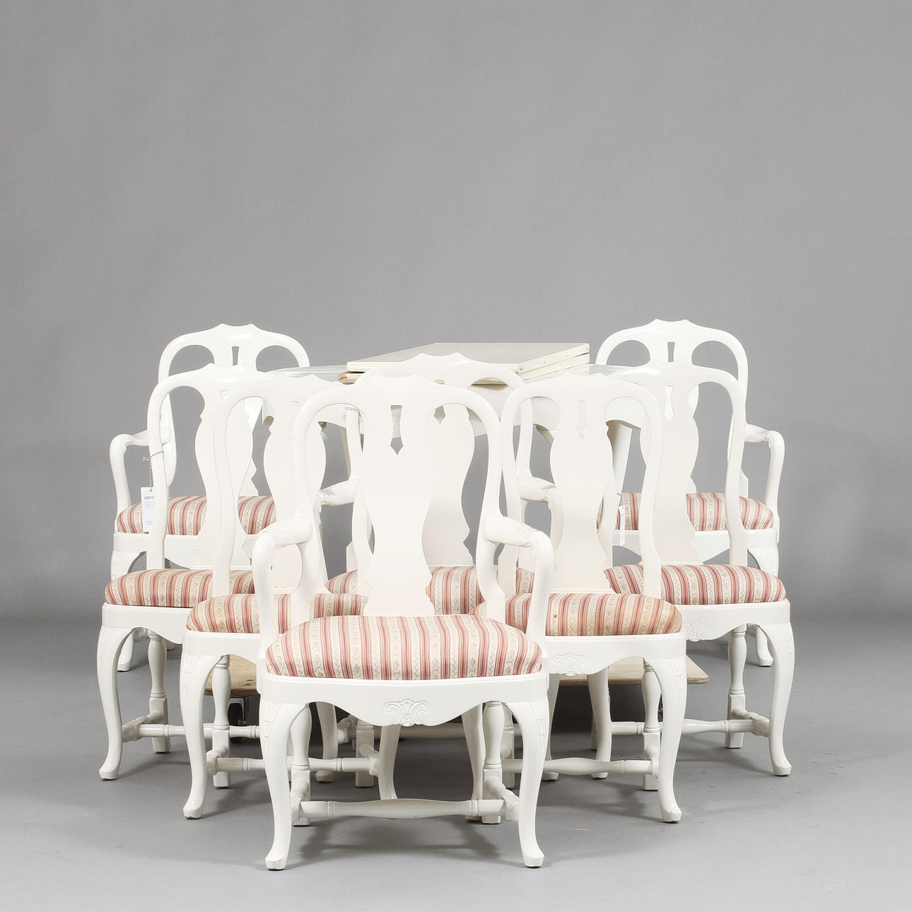 MATSALSGRUPP, 9 delar, senbarockstil 1900-tal.