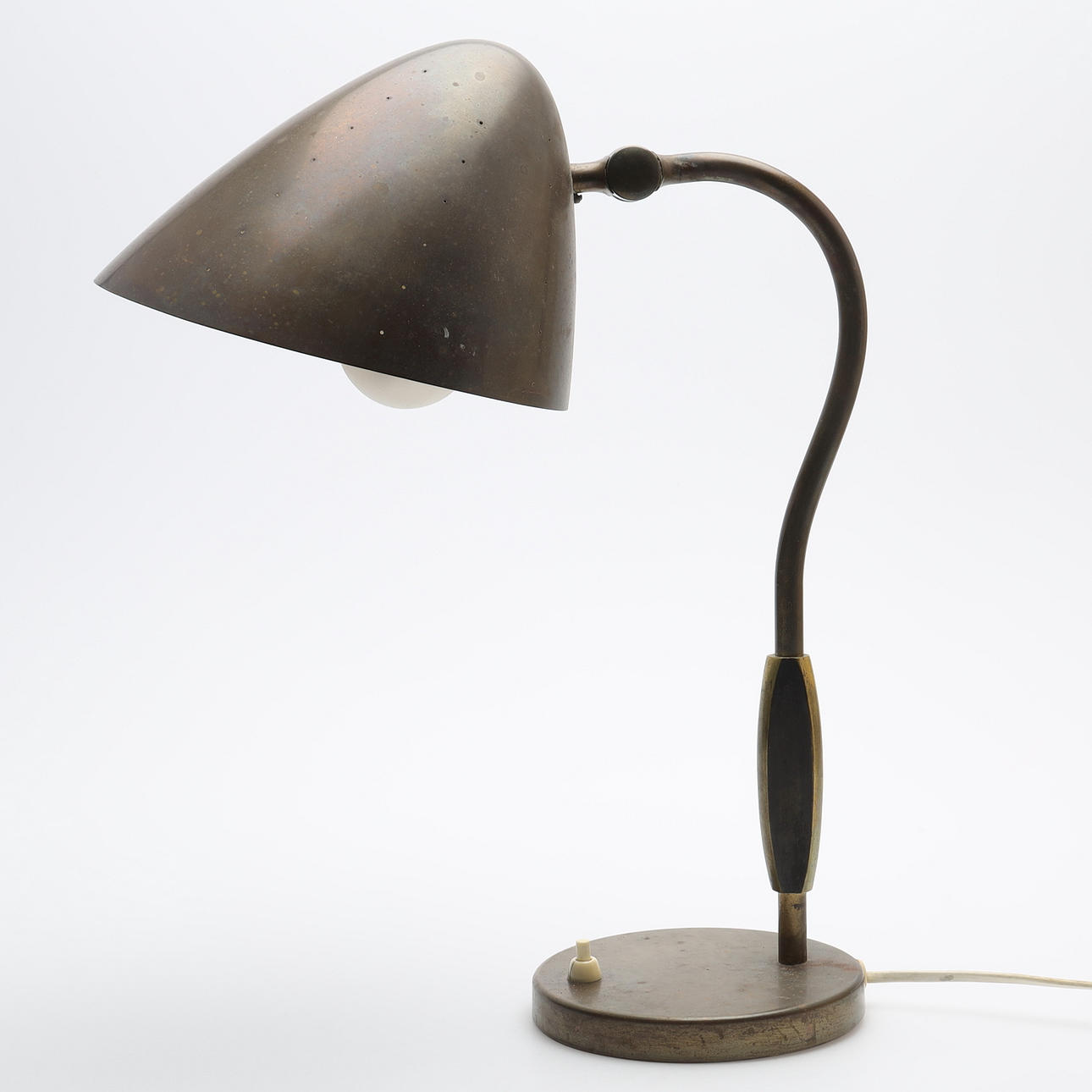TABLE LAMP, Swedish Modern, adjustable screen, perforated, Boréns Borås.