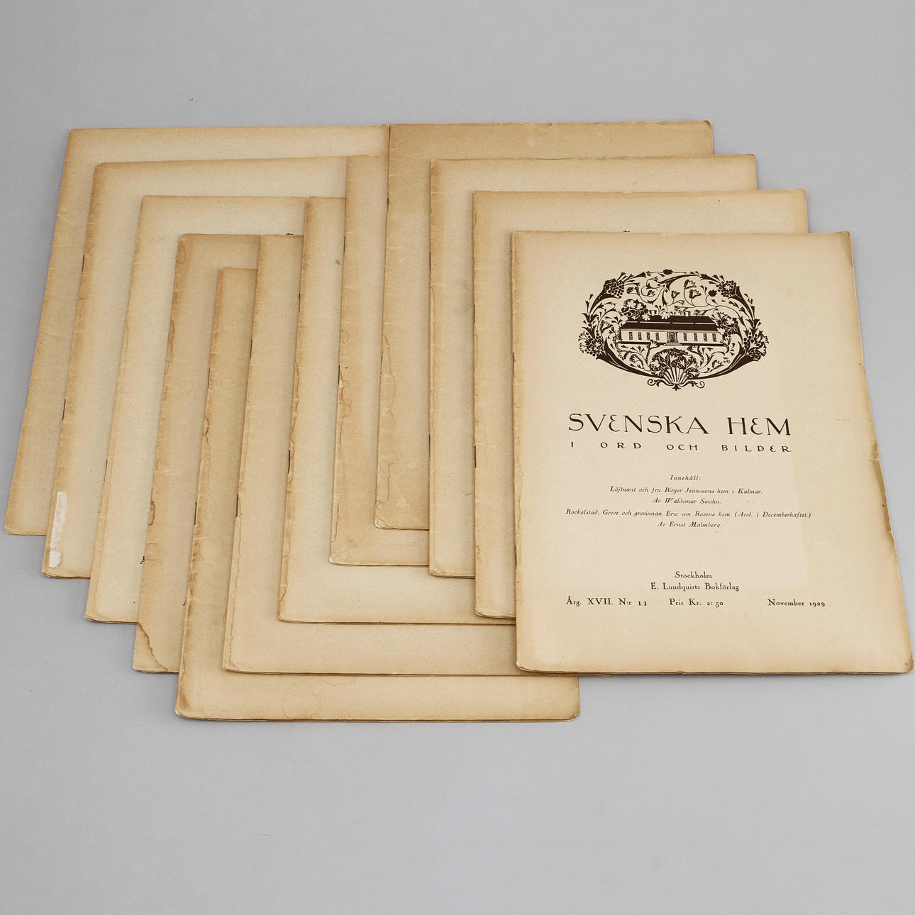 TIDNINGAR, 12 st, "Svenska hem i ord och bilder", 1929.