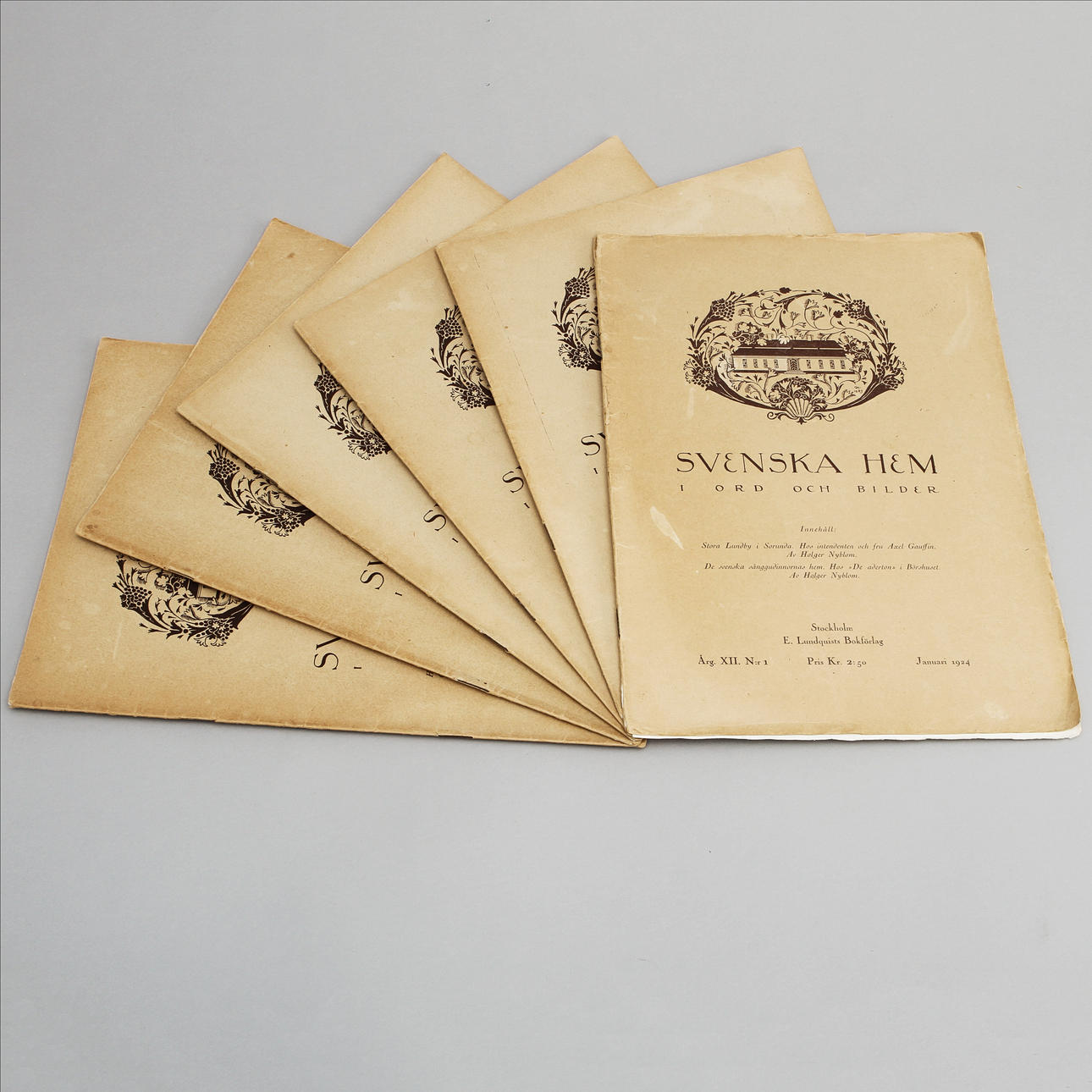 TIDNINGAR, 6 st, "Svenska hem i ord och bilder", 1924.