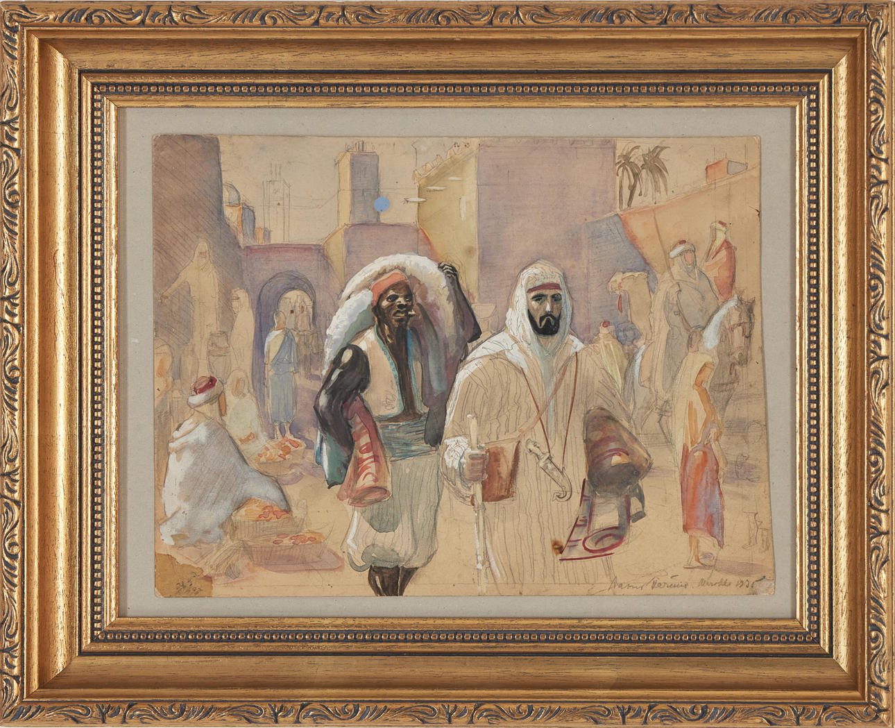AARNO KARIMO. Morocco 1935, Gouache, Orientalism, signed and dated.