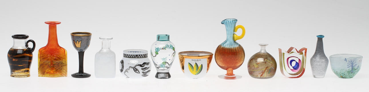 MINIATYRER, 12 st, glas, Kosta Boda.