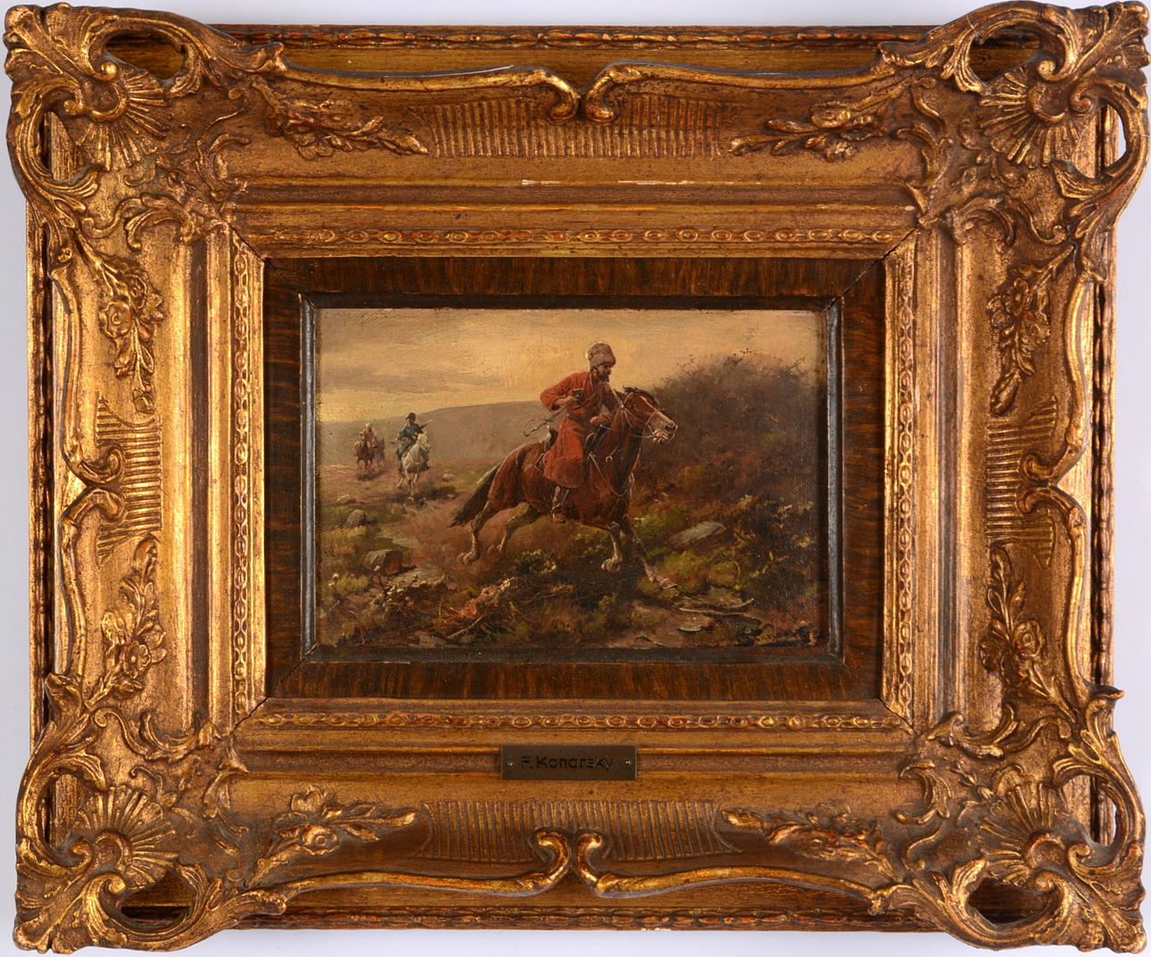 JAN (JOHANN) KONARSKI. TILLSKRIVEN. Olja på pannå.