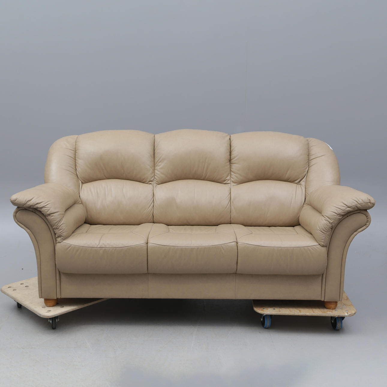SOFFA, skinn, 3-sits, modern.