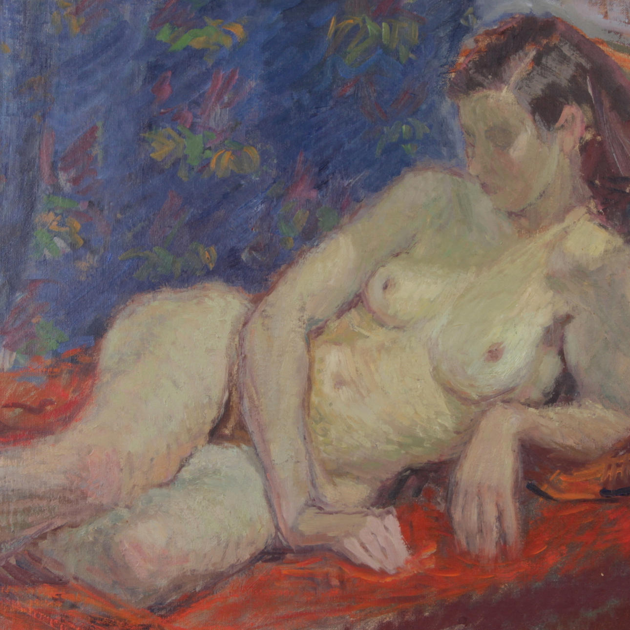 SUNE TJELLANDER. Olja på duk, nakenstudie, signerad samt daterad 1947.