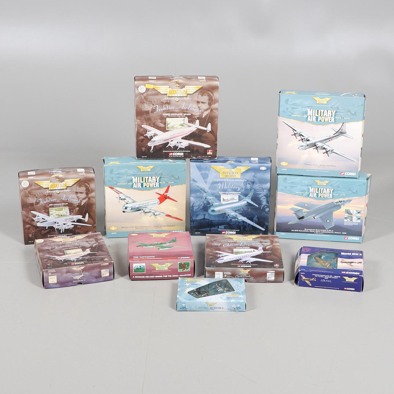 CORGI BOXED AEROPLANES - INCLUDING MILITARY.