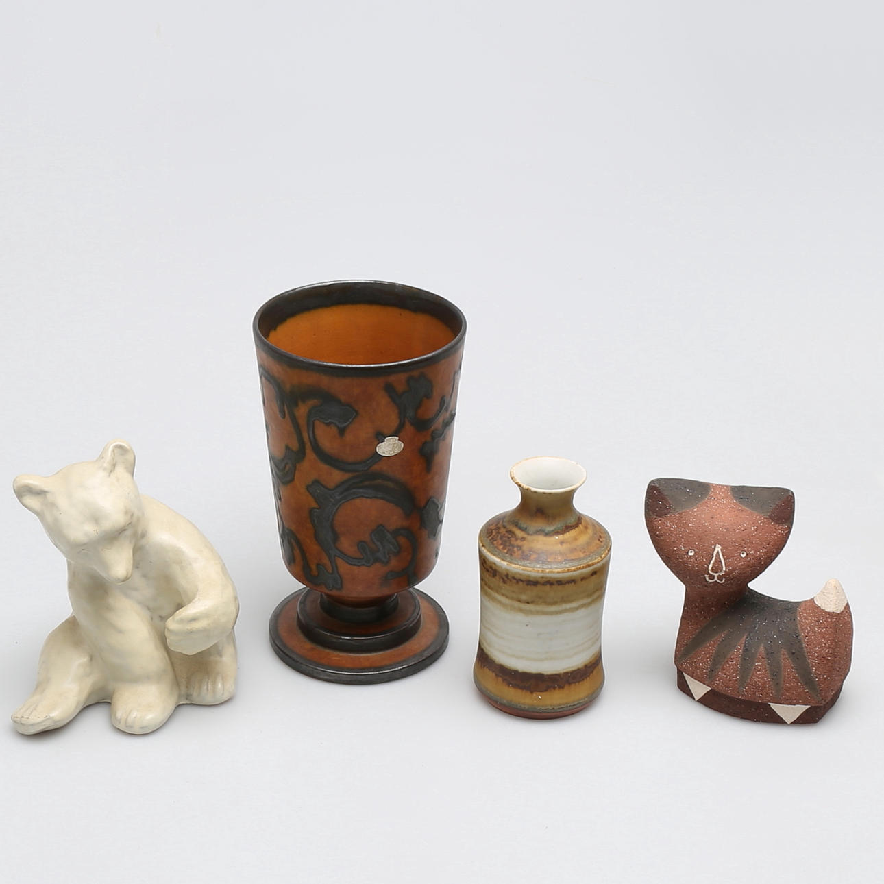 PARTI KERAMIK, 4 delar, bl a vas, "Broque", Gabriel, 1900-tal.