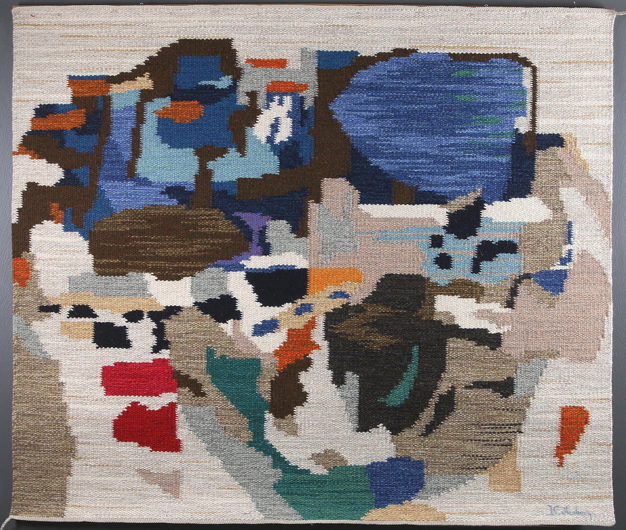 INGEMAR CALLENBERG. "Bergön", vävnad. Gobelängteknik. Gammelstads Handväveri. Signerad. 1900-tal. 150 x 120 cm.