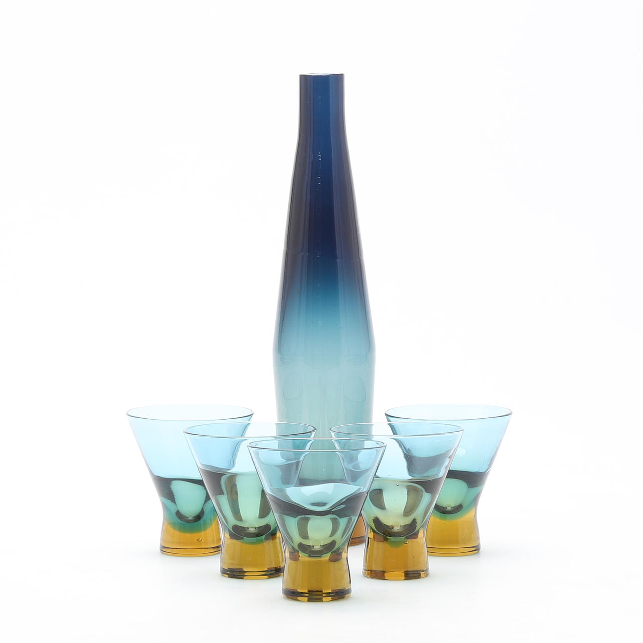 KARAFF samt GLAS, 6 delar, Tropico, Göran Wärff Pukeberg.