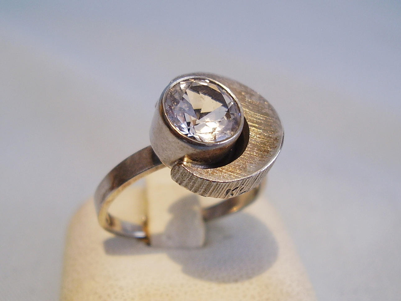 RING, bergskristall, silver signerad Sten & Laine Finland.