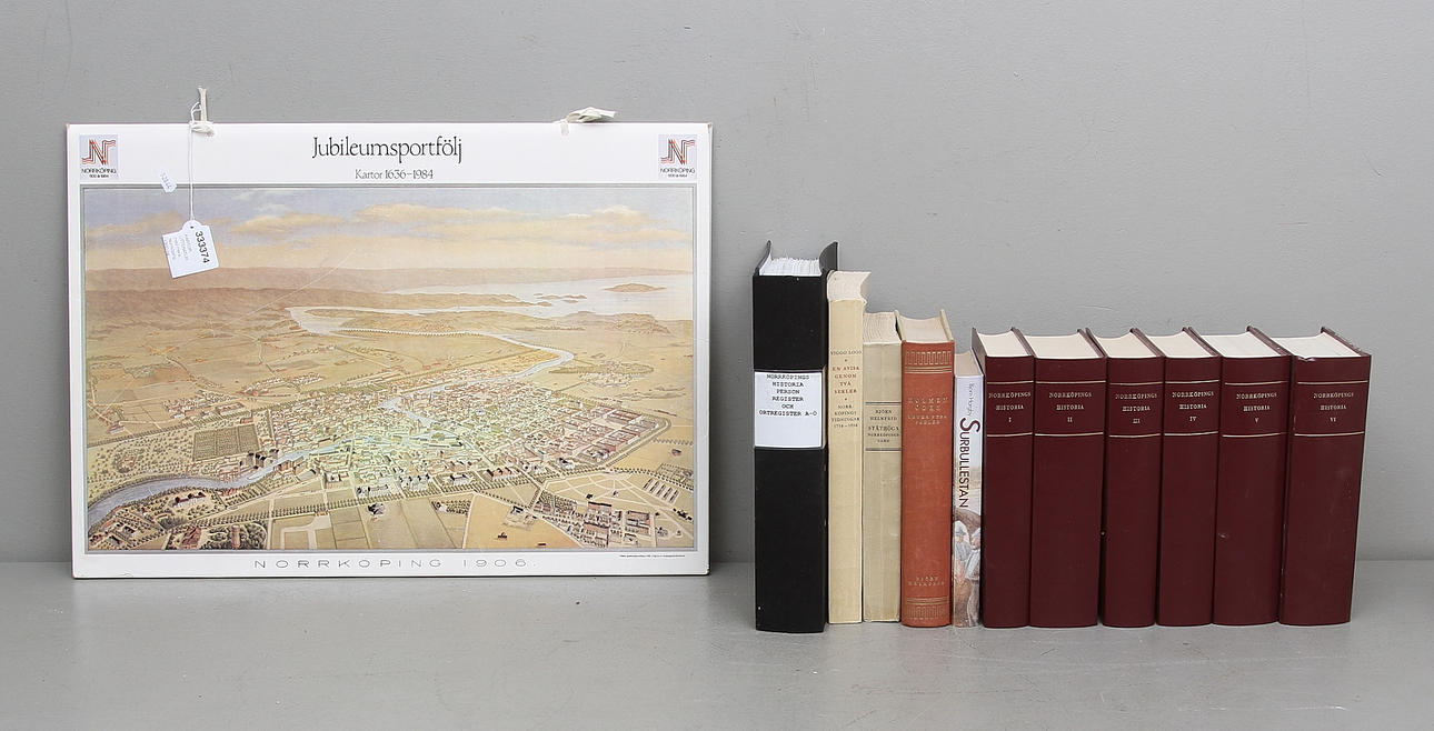 KARTOR, LITTERATUR med mera. Norrköping. 1900-tal.