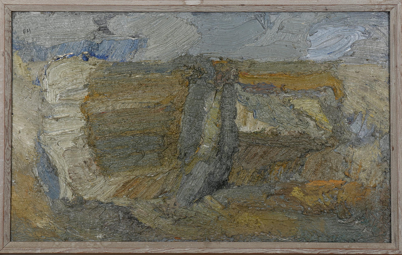 ERWIND ANDERSSON. Komposition, olja på duk, signerad EA.