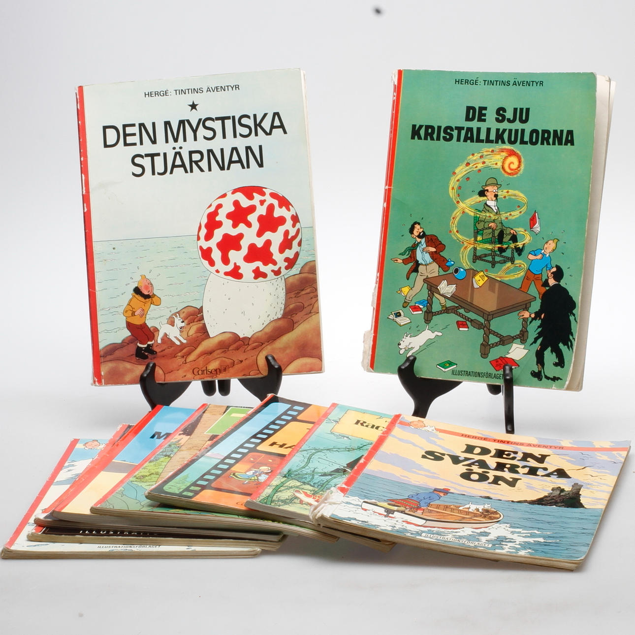 TIDNINGAR, 10 st, TinTins äventyr, Hergé, 1970-tal.