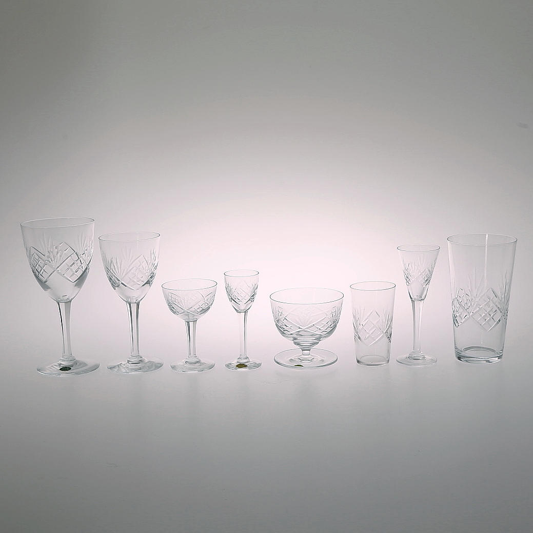 GLASSERVIS, 90 delar, "Helga", helkristall, Kosta.