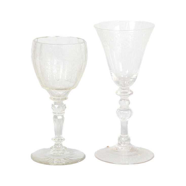 TWO 18TH CENTURY BOHEMIAN GLASSES (2).