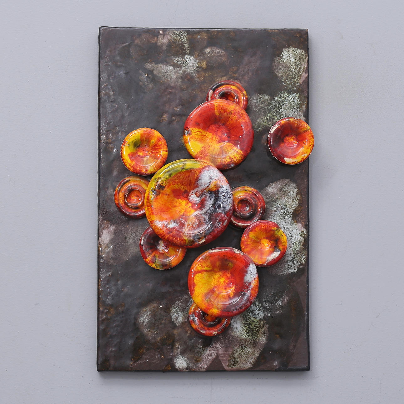 A glazed ceramic wall relief by Ruscha Keramik, Germany.