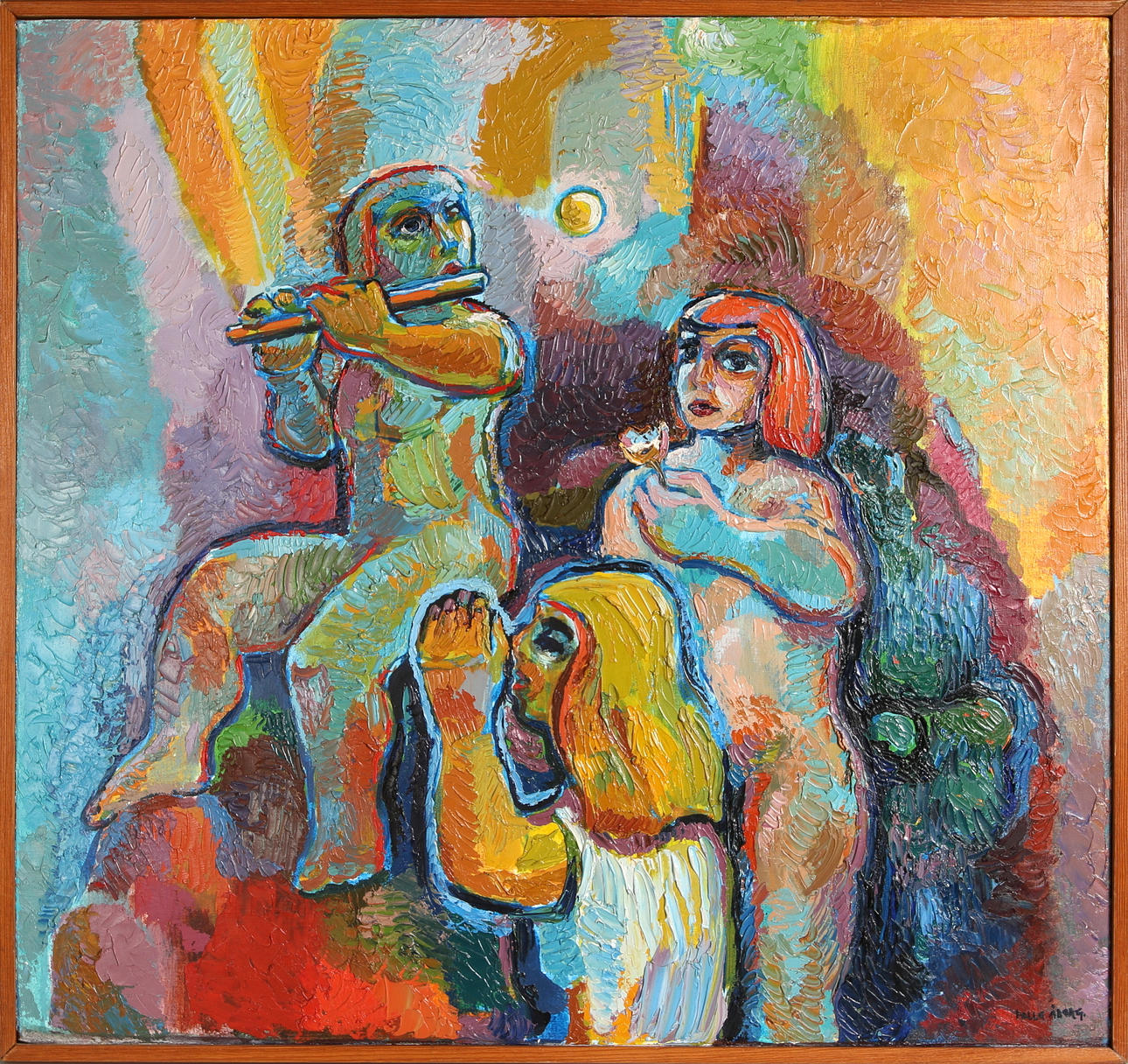 PALLE ÅBERG. "Fornsaga", olja på pannå. Signerad.