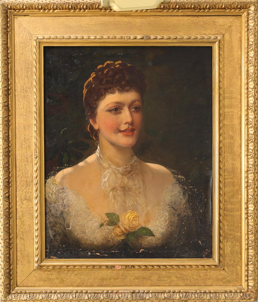 OIDENTIFIERAD KONSTNÄR. Olja på duk, porträtt, signerad.