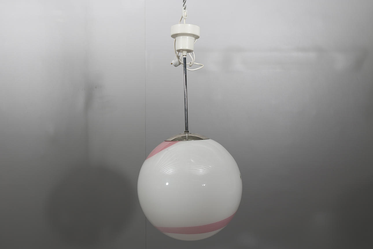 TAKLAMPA, rund glaskupa, Murano, Italien, 1900-talets mitt.