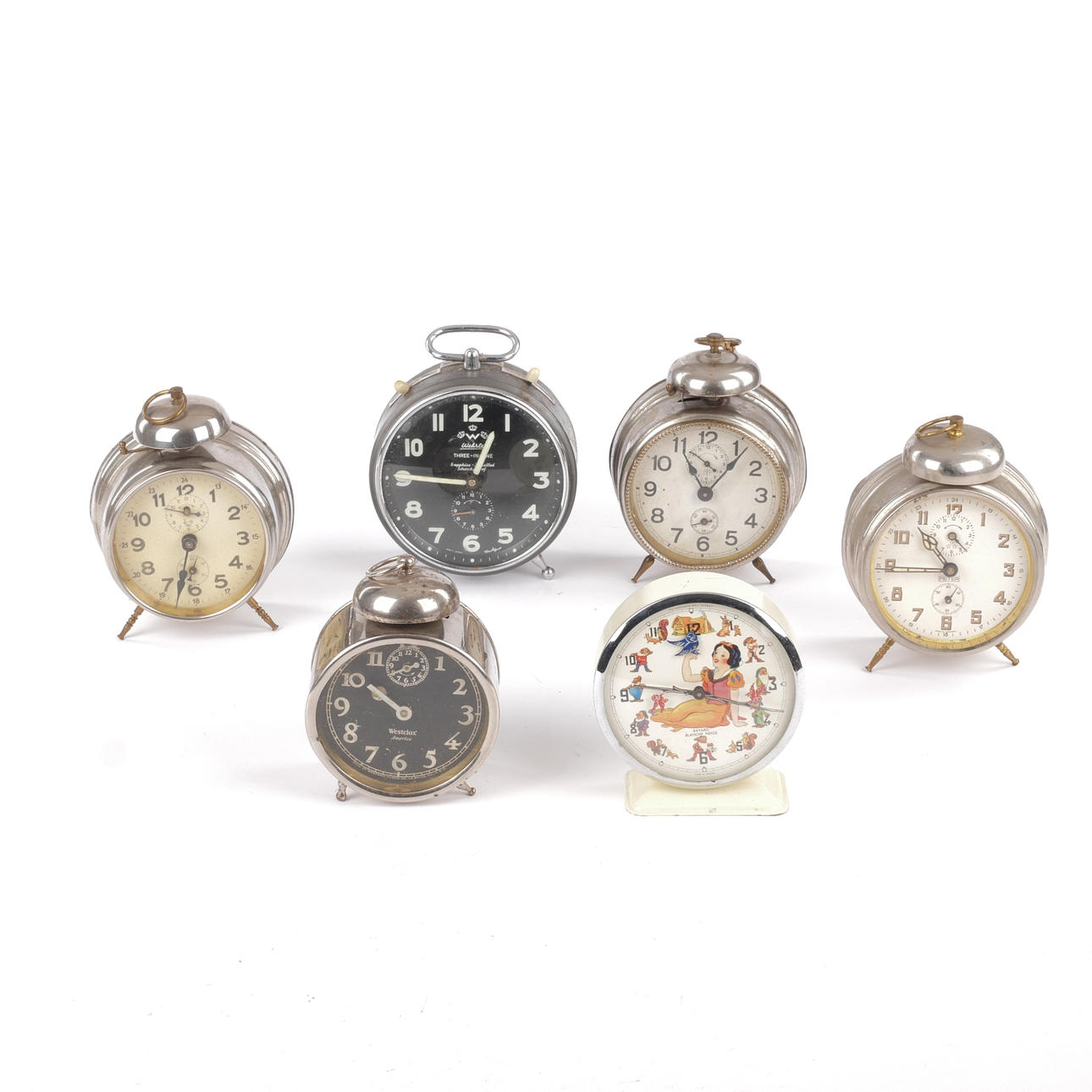WECKER, 6 Stück, blau „Schneewittchen“, Walt Disney.