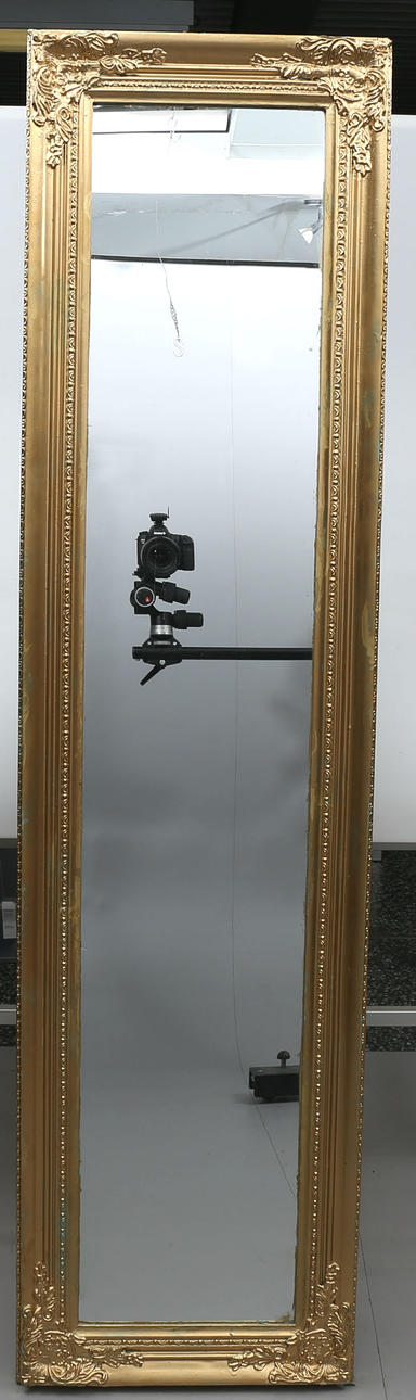 VÄGG/GOLVSPEGEL, trä, förgylld, 1900-talets andra hälft.