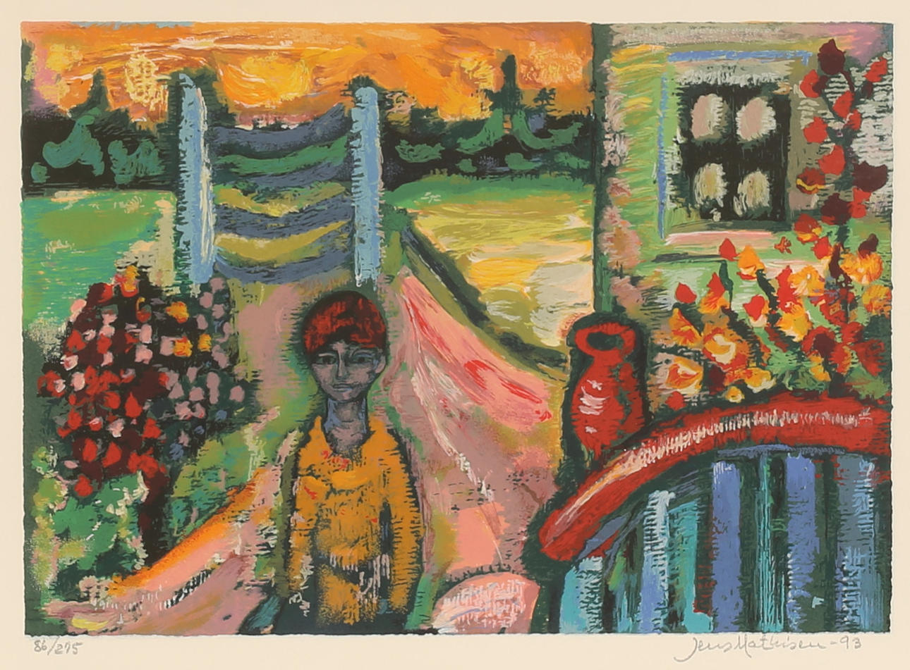 JENS MATHISEN. Color lithograph, signed and numbered.