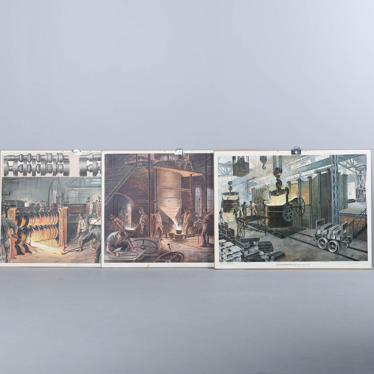 SCHOOL PLANSCHER 3 PCS 1900'S.