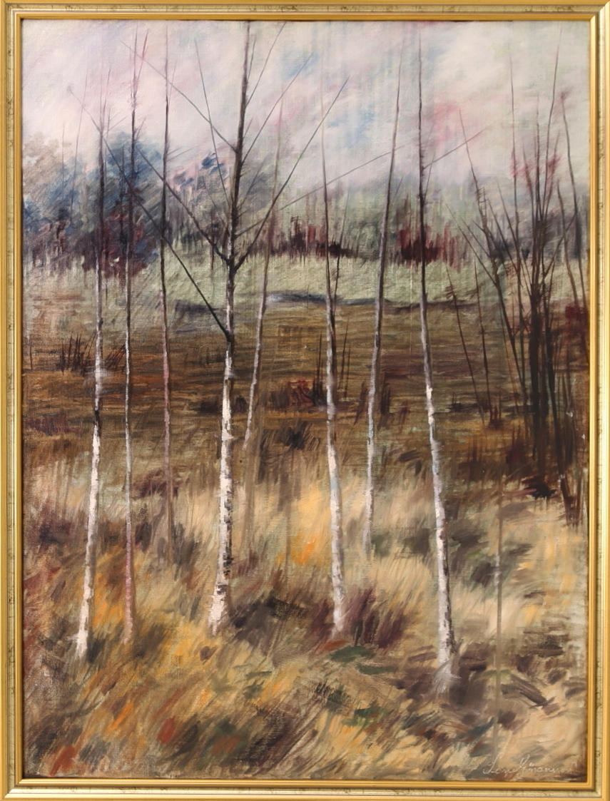 LARS GÖRANSSON. Olja på duk, "Oktoberhöst den 21" signerad.
