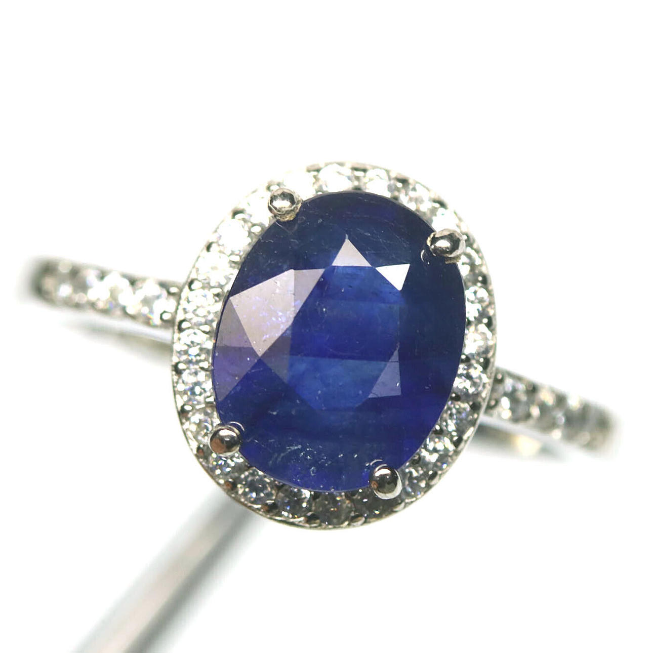 SAFIR SET SILVER CLUSTER RING.