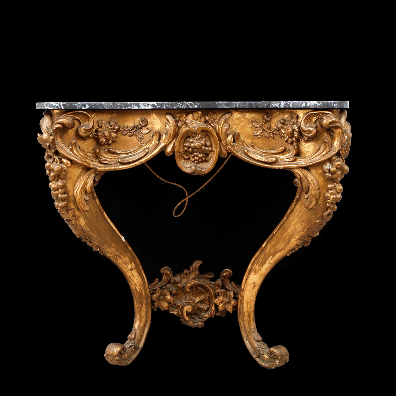 Una consola rococó, siglo XVIII.
