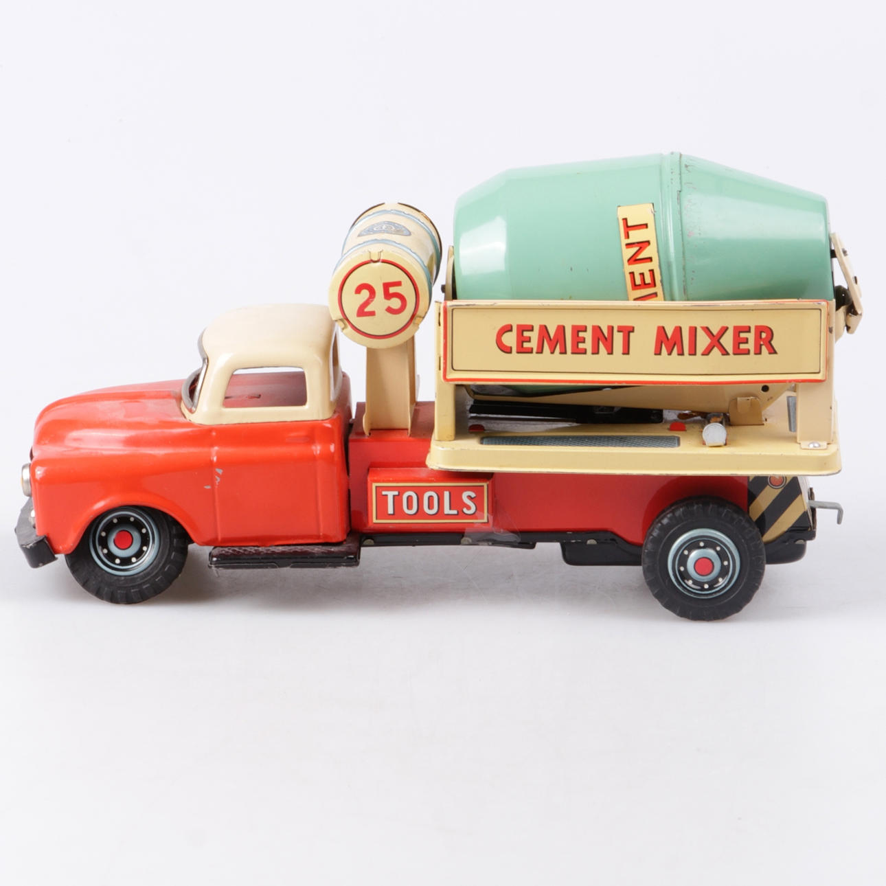 PLÅTBIL, "Cement Mixer", TN Toys, Japan, 1900-talets mitt.