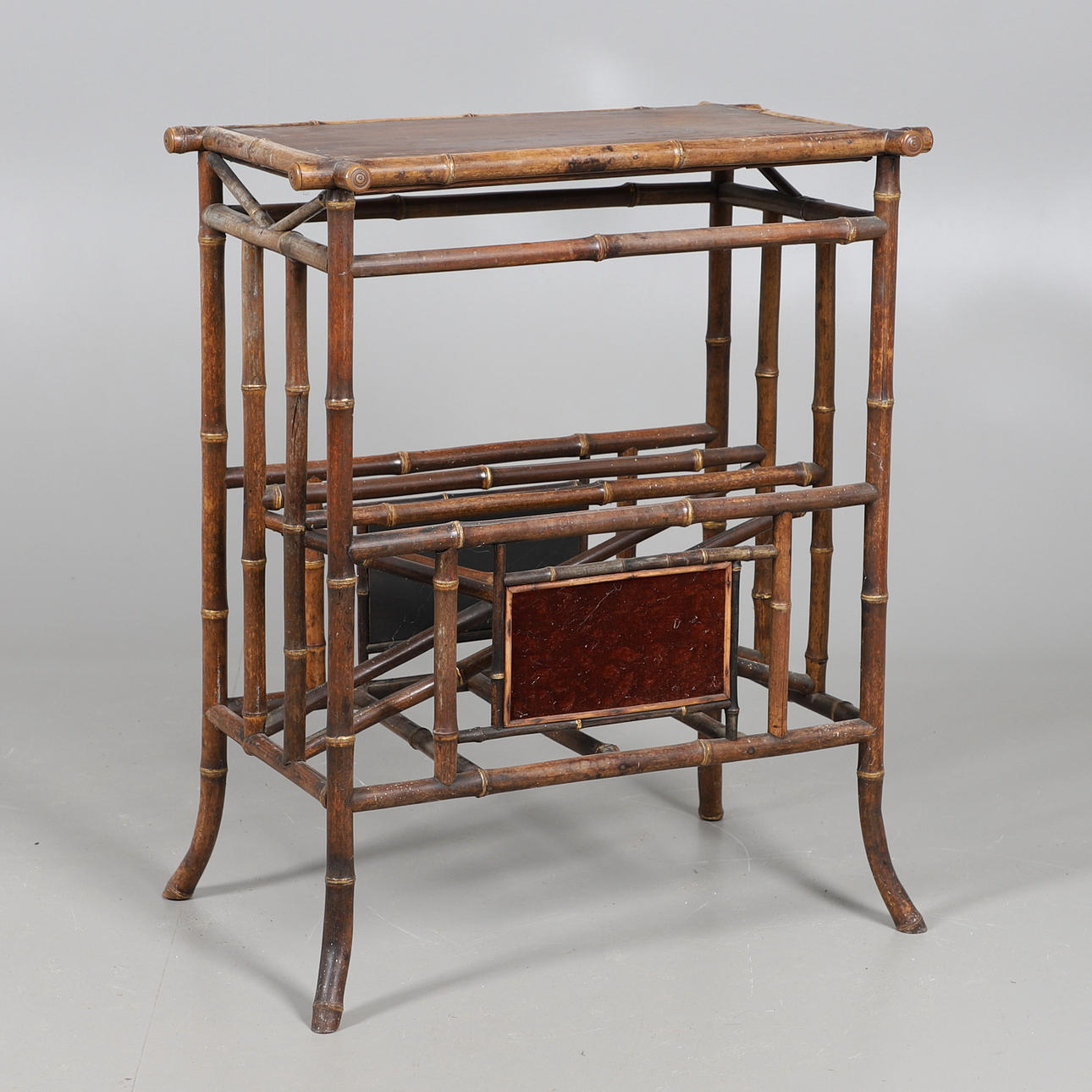 AN EDWARDIAN BAMBOO CANTERBURY.