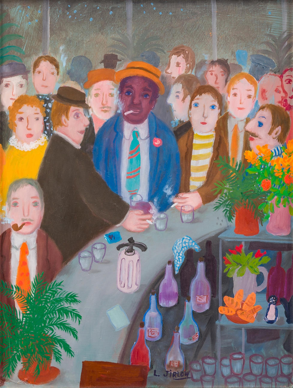 LENNART JIRLOW. I baren, olja på duk.