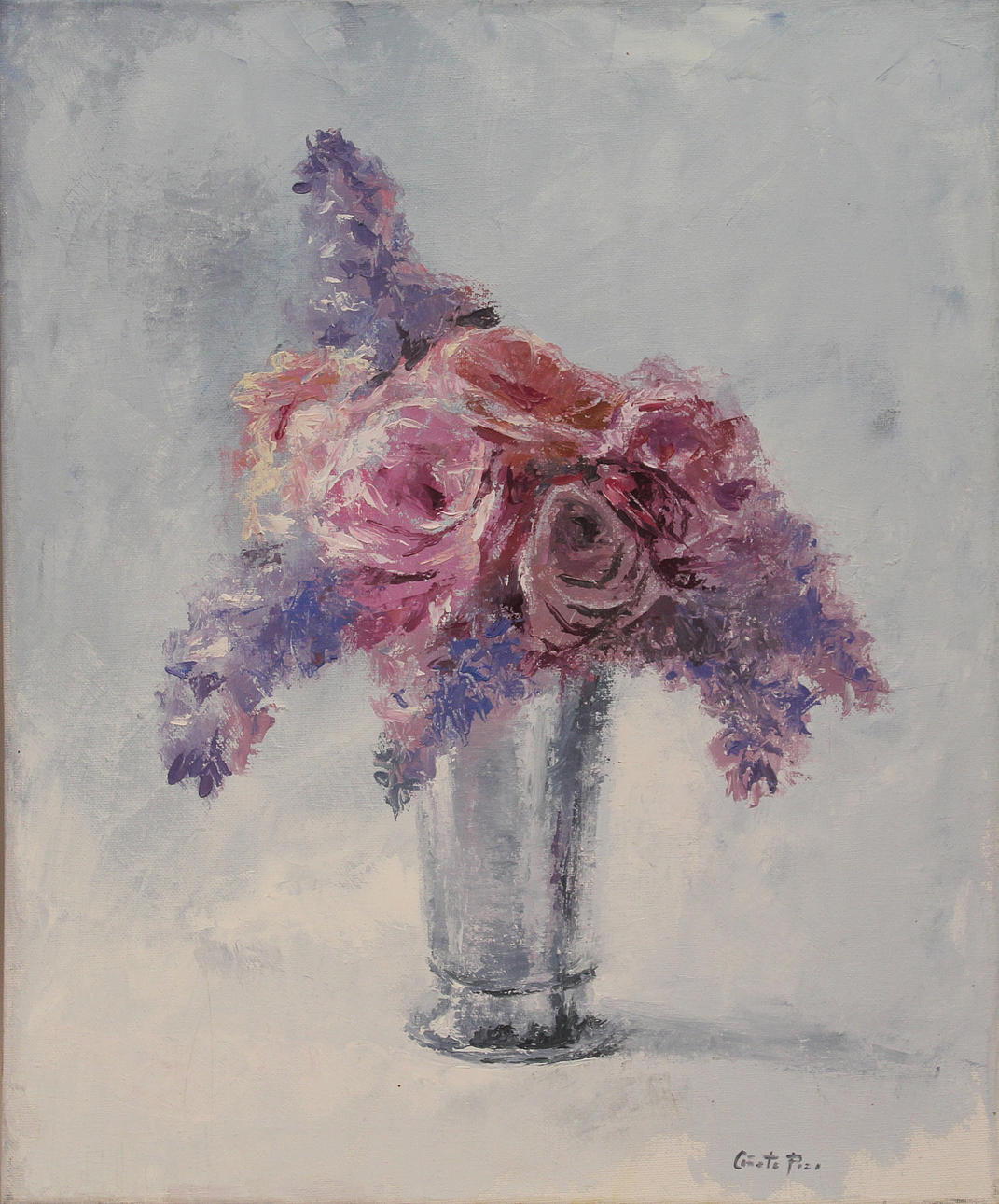 BEATRIZ CANETE POZO. Stilleben. Olja på duk. Signerad.