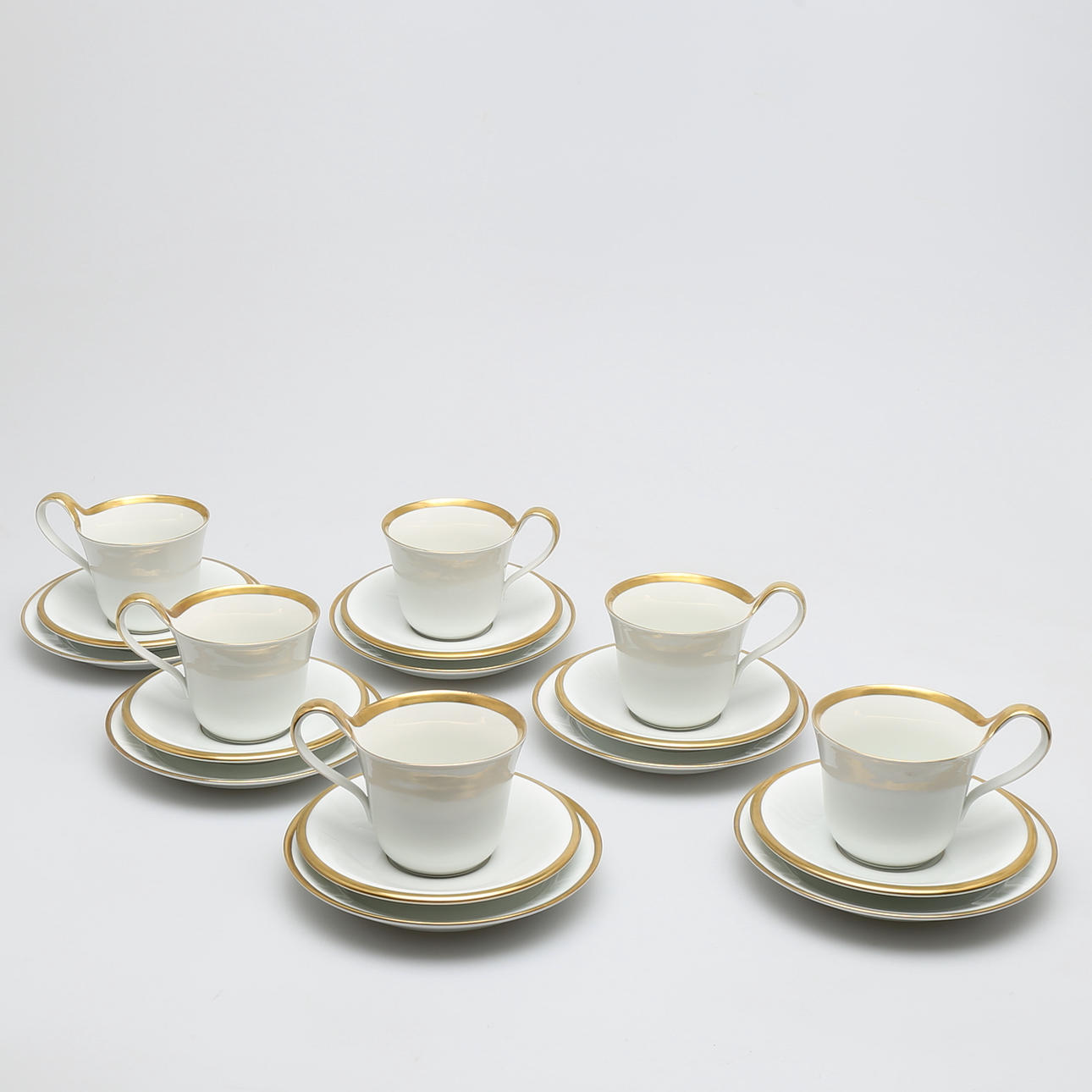 SERVISDELAR, 18 st, "Golden Sun", Sigvard Bernadotte, Bing & Gröndahl, Danmark.