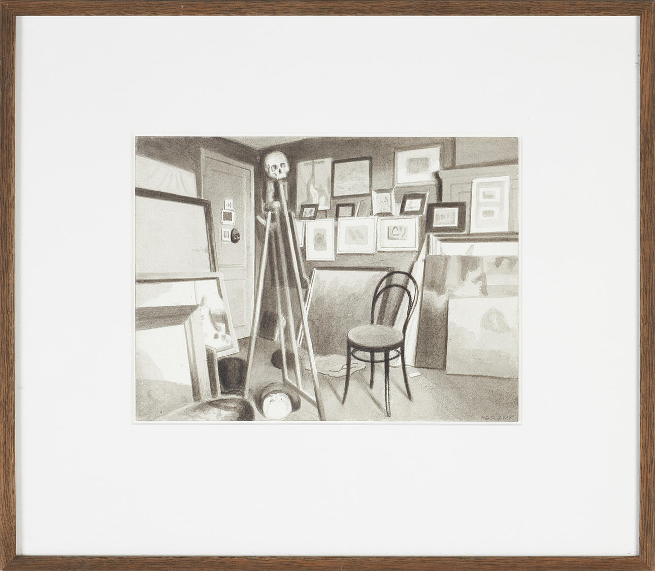 RICHARD G. CARLSSON. “Ensor”, ink on paper, signed RGC, dated 2014.