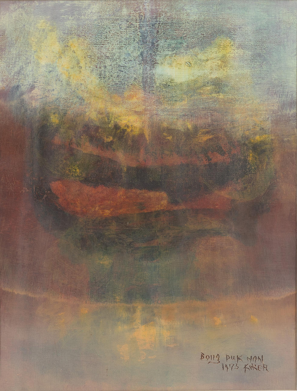 Ein BONG DUK HAN, gemischte Technik, signiert 1973.