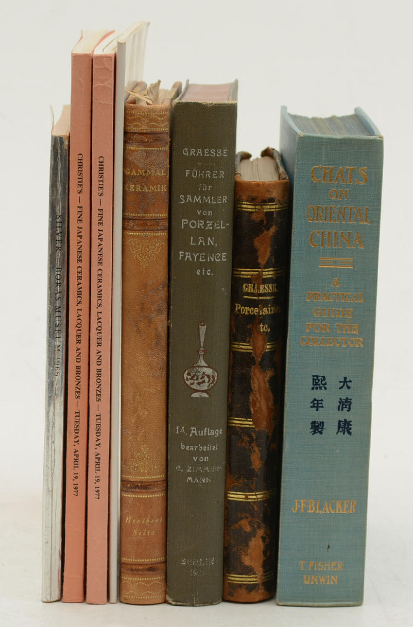 Böcker om Porslin, Stämplar, Silver, 8 volymer.