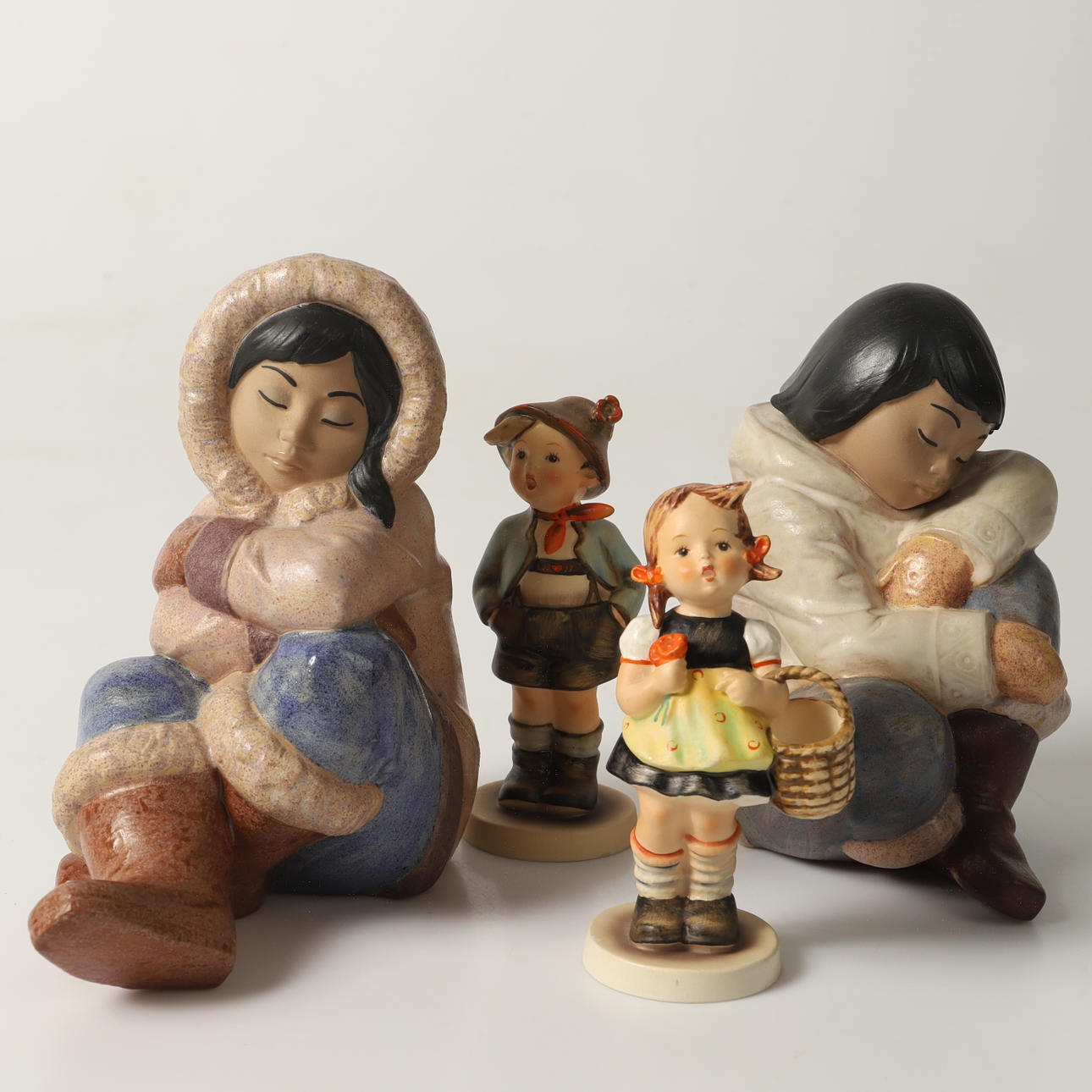 FIGURAS, 4 piezas, gres, Nadal/Goebel, España/Alemania.