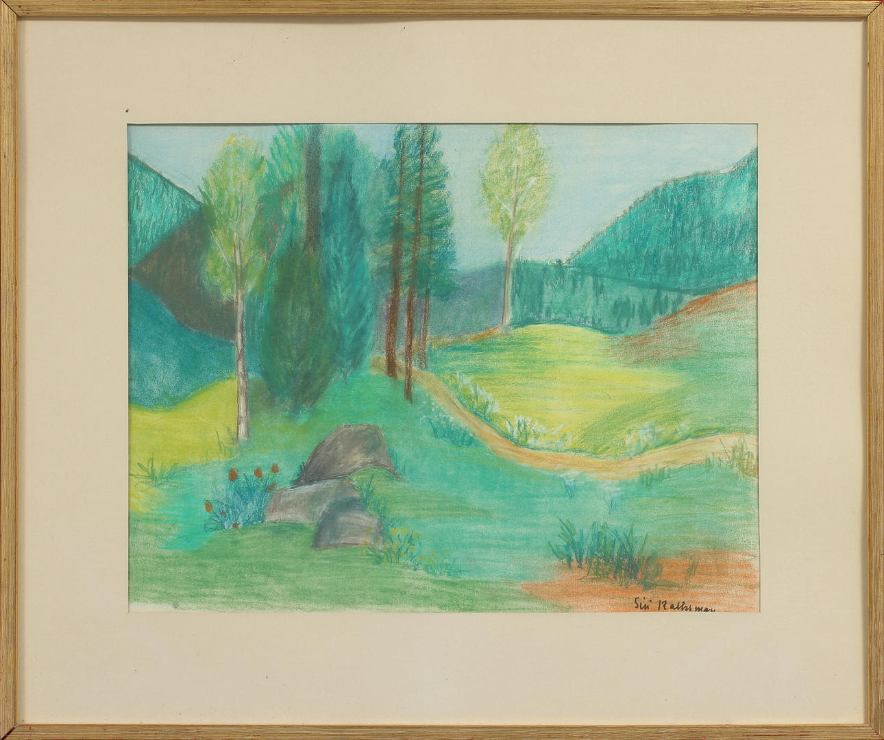 SIRI RATHSMAN. Pastell, signerad.