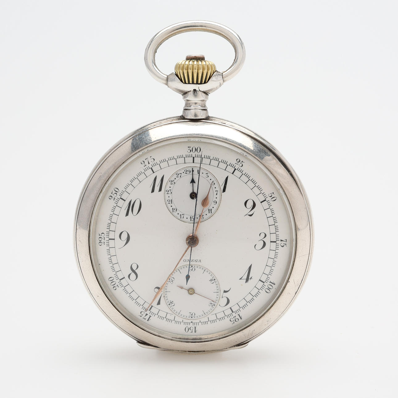 EINE HERREN-TASCHENUHR, OMEGA, CHRONOGRAPH, 1906.