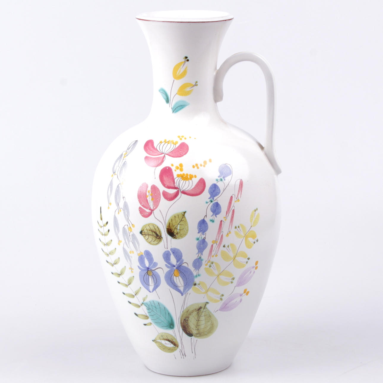 KANNA, fajans, Stig Lindberg, målarsignatur för Marianne Preissler, Gustavsberg,1940-/50-tal.