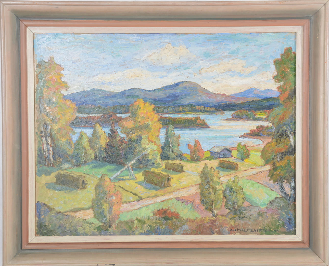 ACKE HUGH MALMESTRÖM. Olja på pannå.