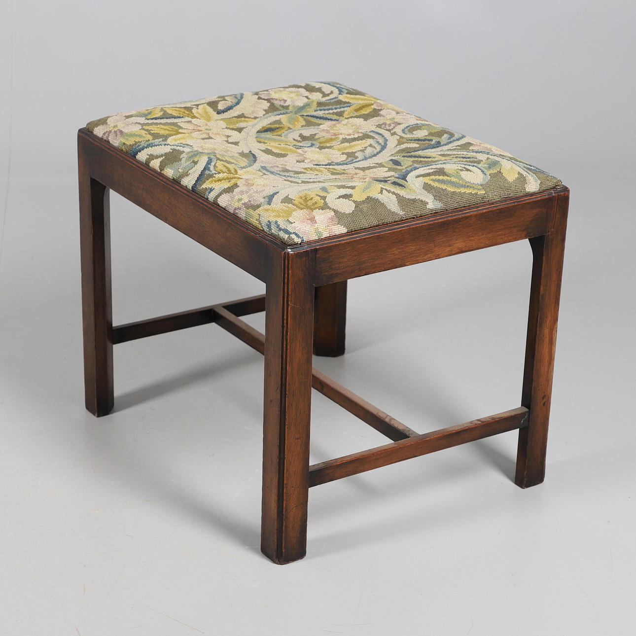 A NEEDLEWORK SEATED STOOL.