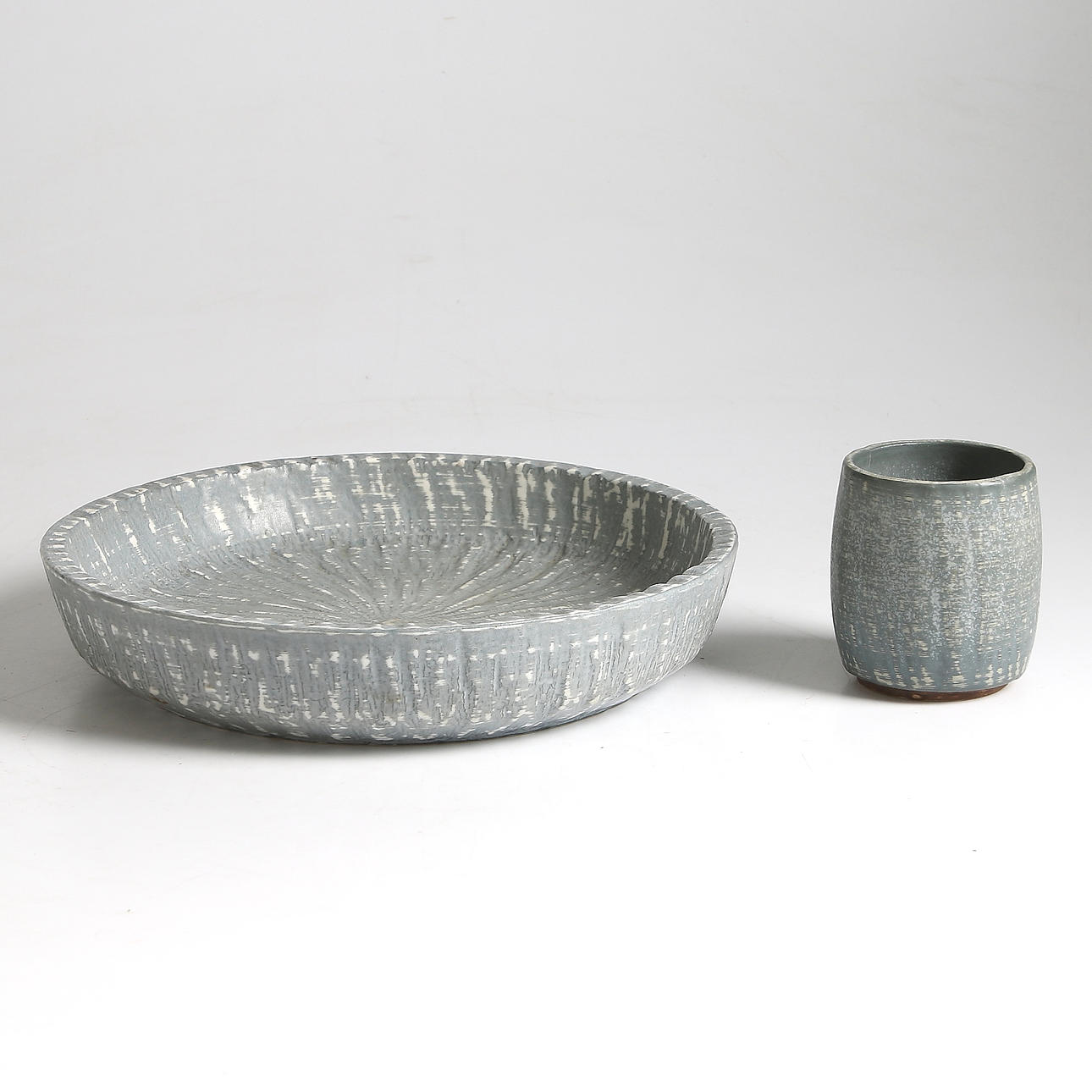 SKÅL samt VAS, stengods, Gunnar Nylund, Rörstrand. 1900-tal.