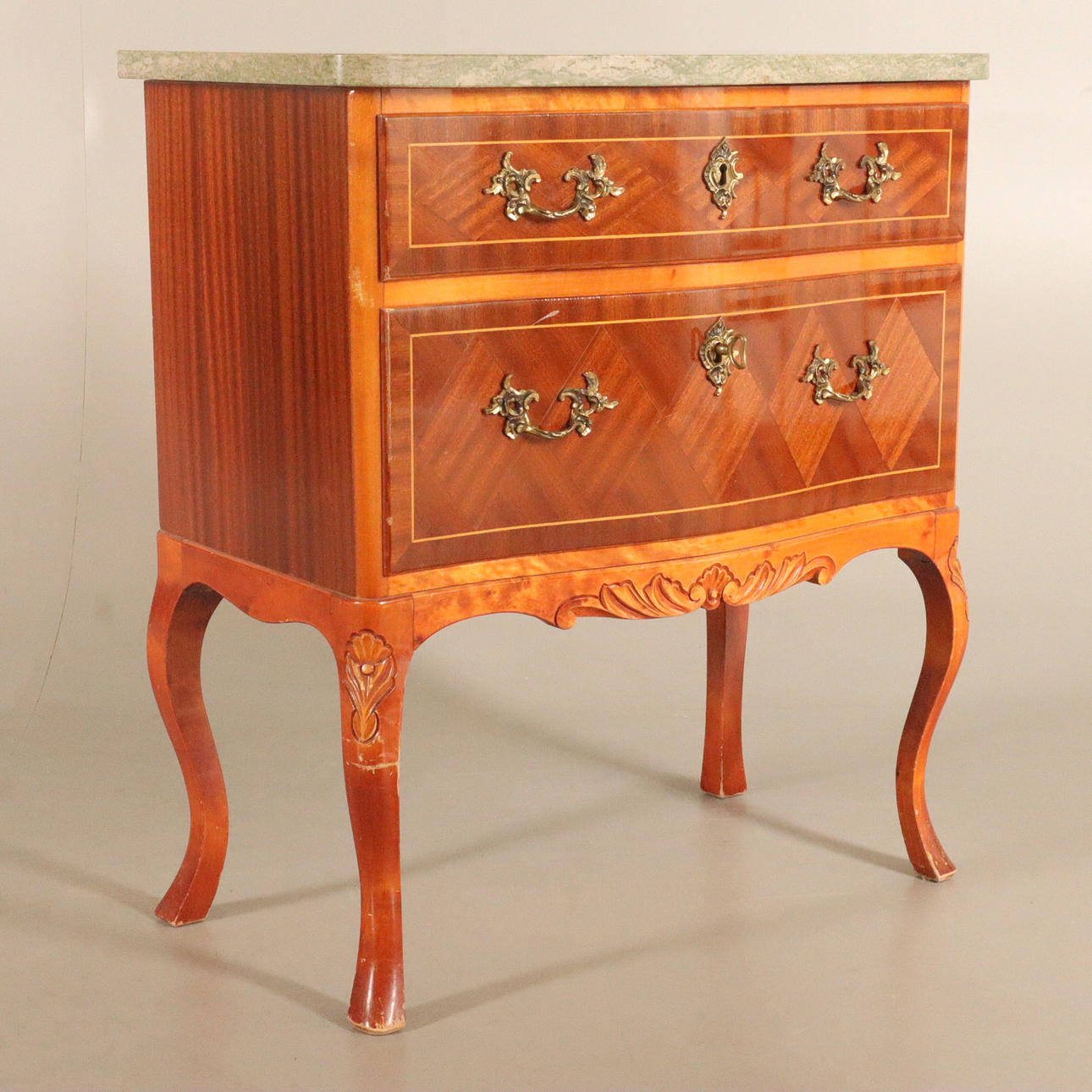Chest of drawers, with stone slab.