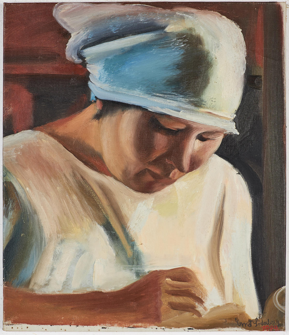 ERNST SÖDERBERG (1889-1967). Edit Readings, oil on canvas, signed and dated 1929.